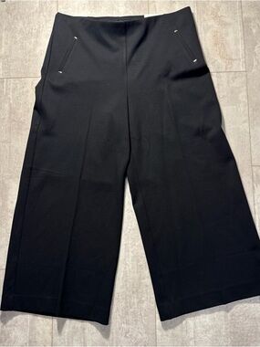 NWT Chicos so slimming Juliet Wide Leg Black Ponte Pants Sz 14 (chicos 2.5)